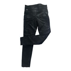 Coco + Carmen OMG Black Snake Print Skinny Jeans Pull On Tummy Control Size M